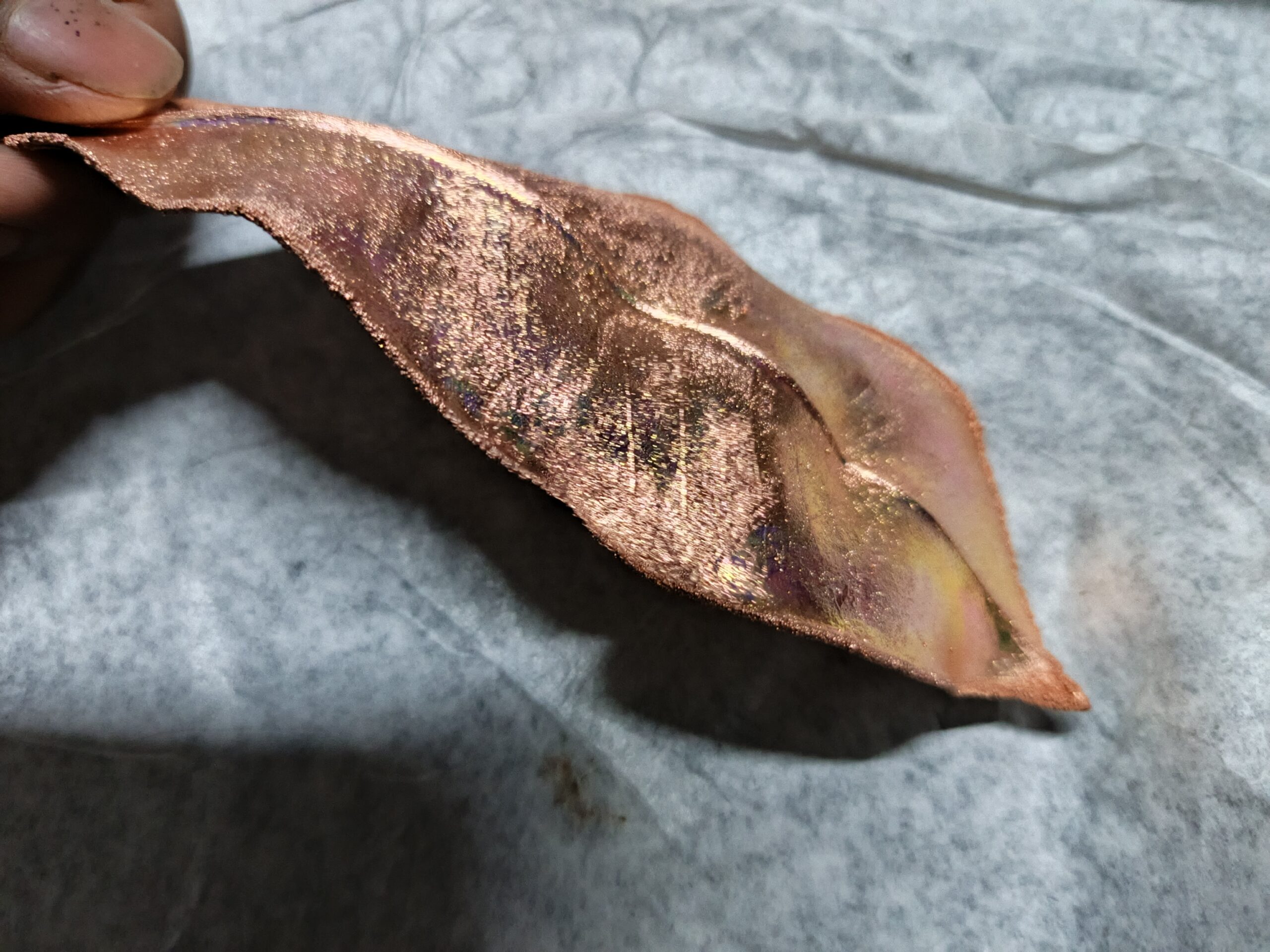 Real leaf in copper form by xmbiance